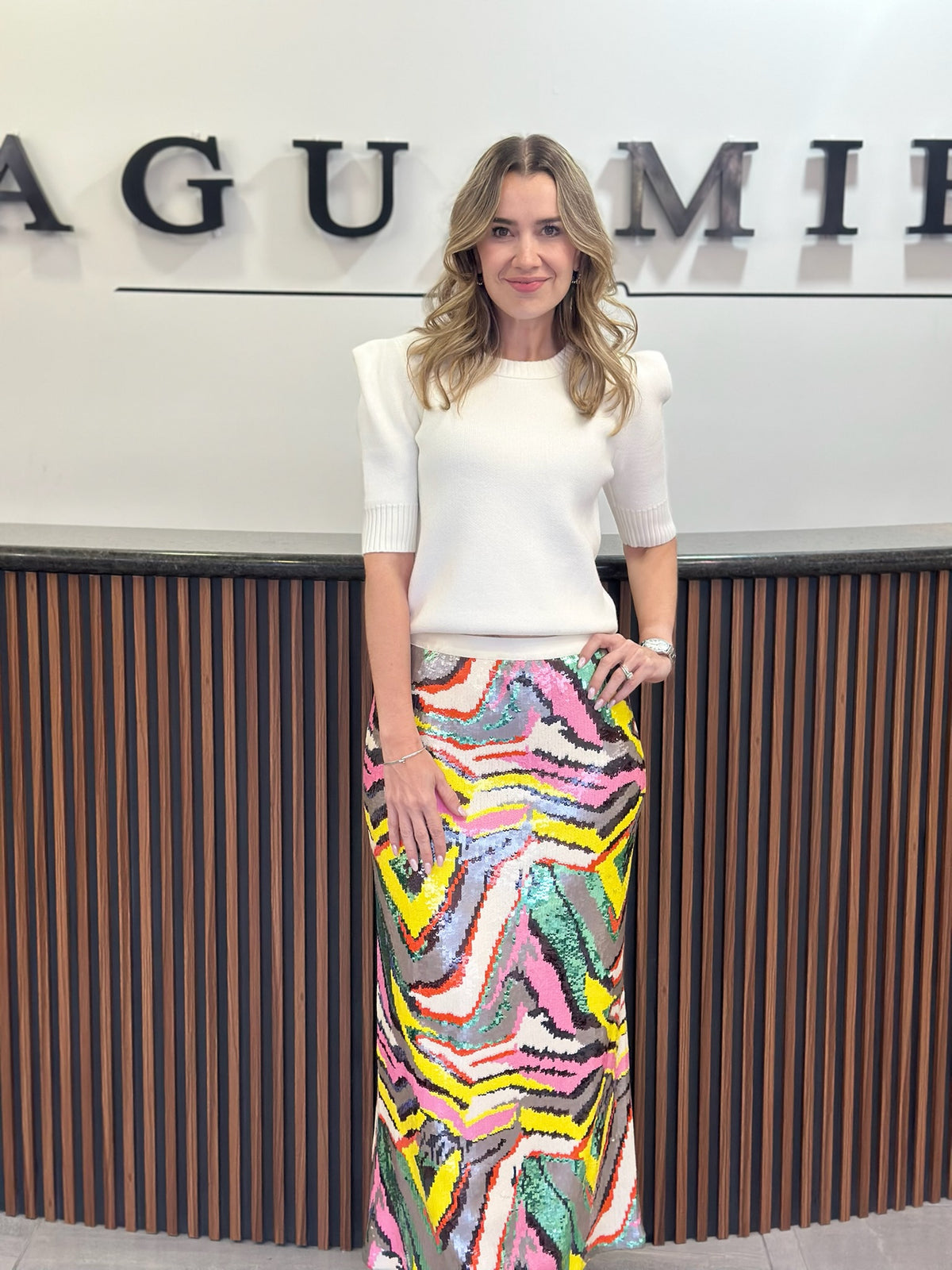 Falda maxi multi lentejuela