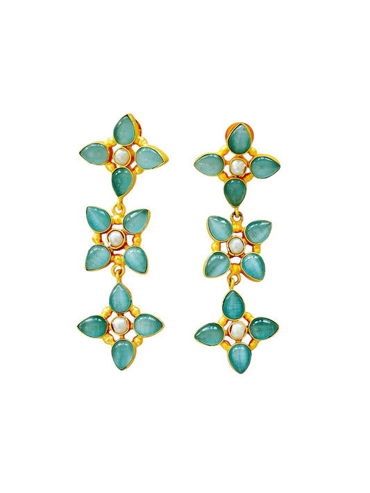 Aretes Flor Cascada