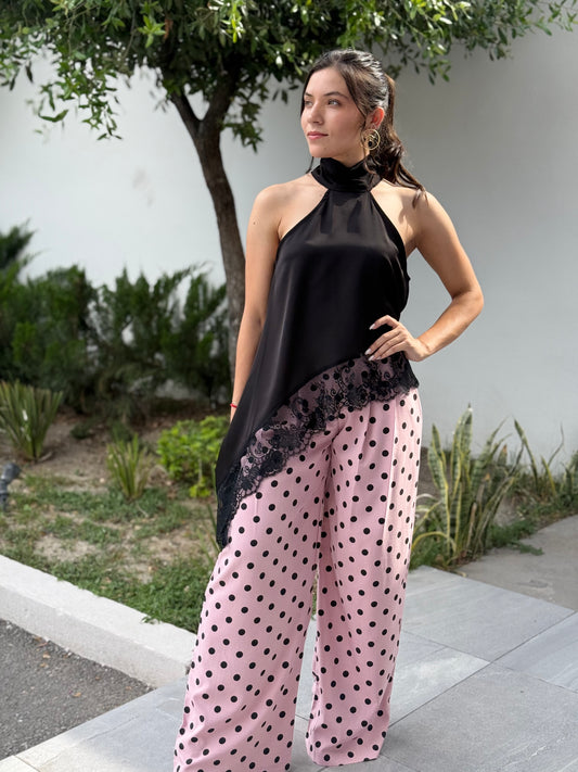 Pantalon blush polka dots