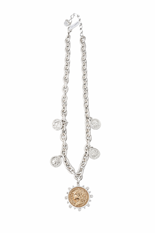 Collar Moneda Clásica Bicolor