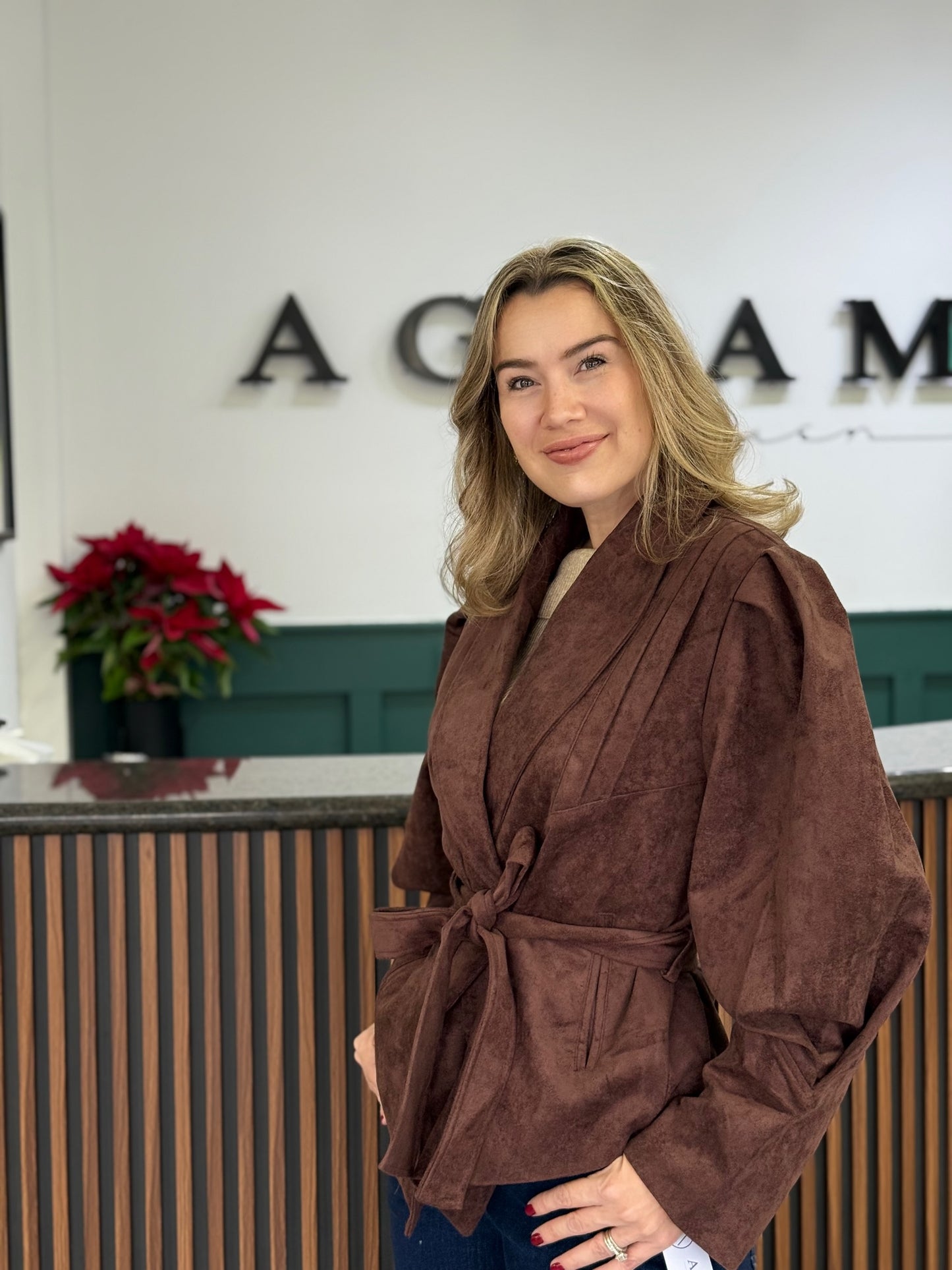 Chaqueta Suede “Bronze Wrap”