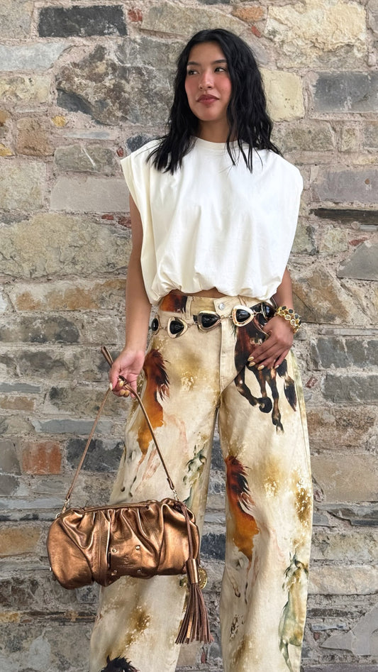 Barrel jeans leg pants