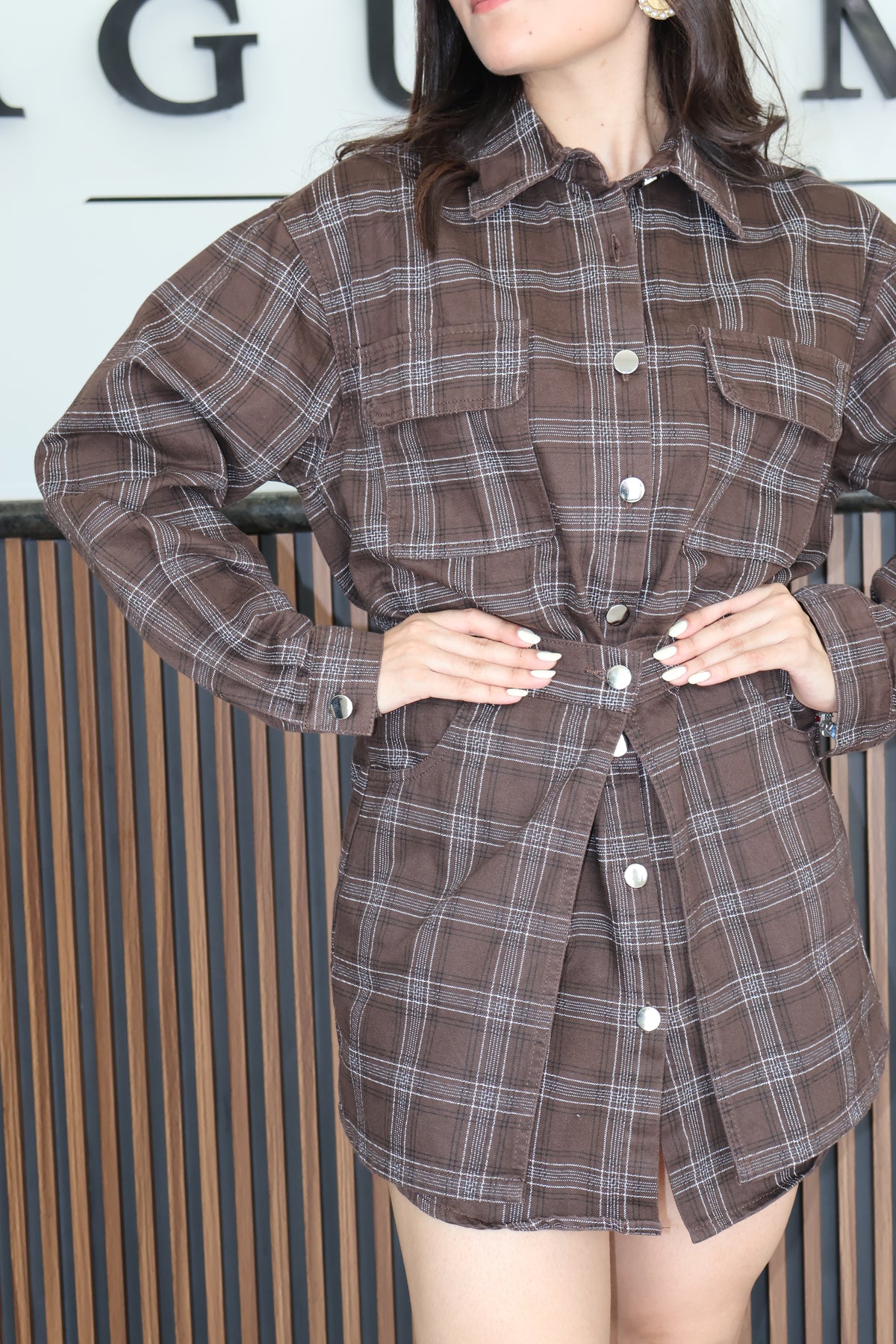 Jumper cuadros cafe