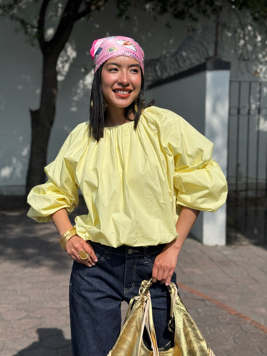 Blusa verde limon globo