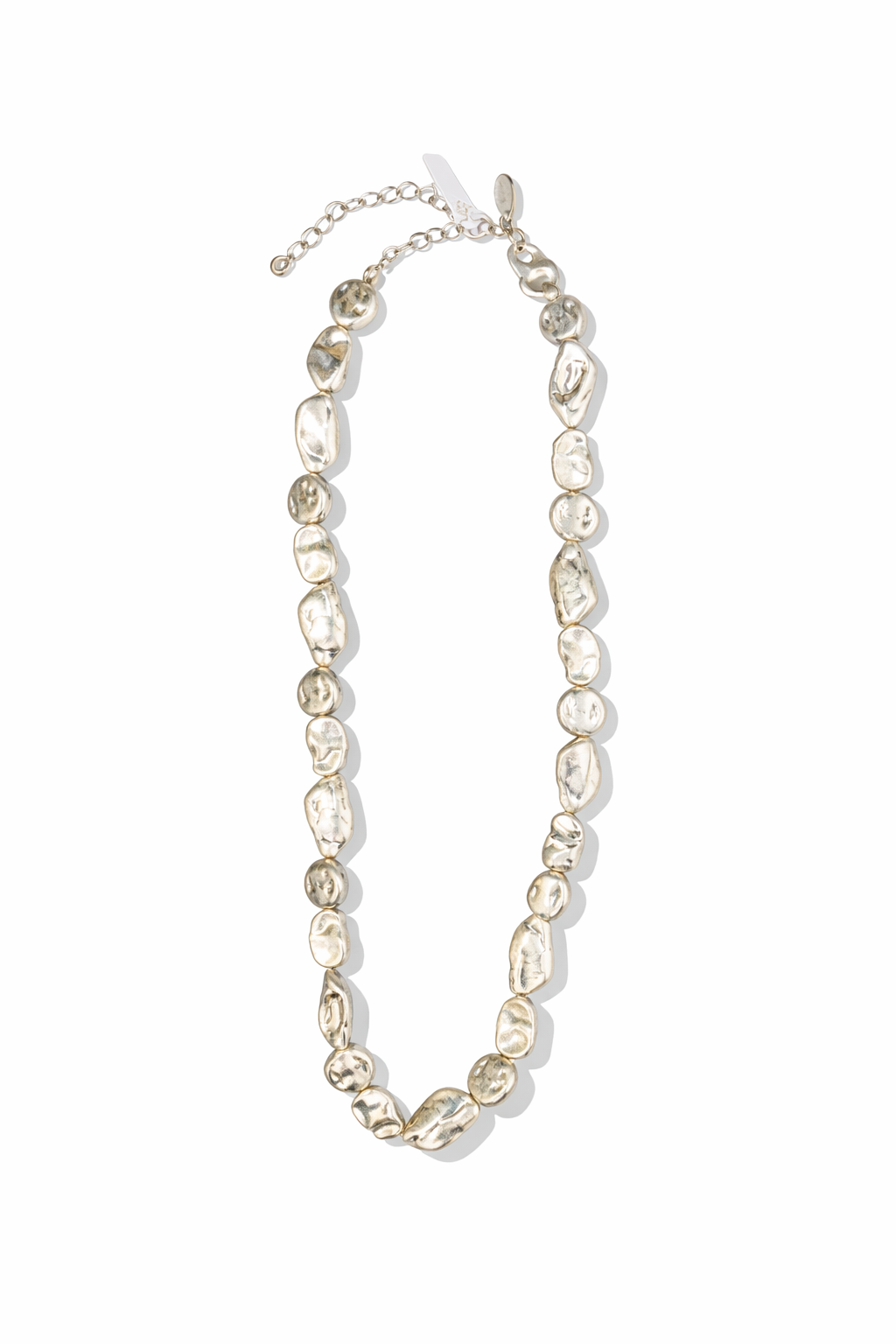 Collar Piedras Orgánicas Plateadas