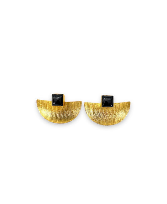 Aretes dorado media luna