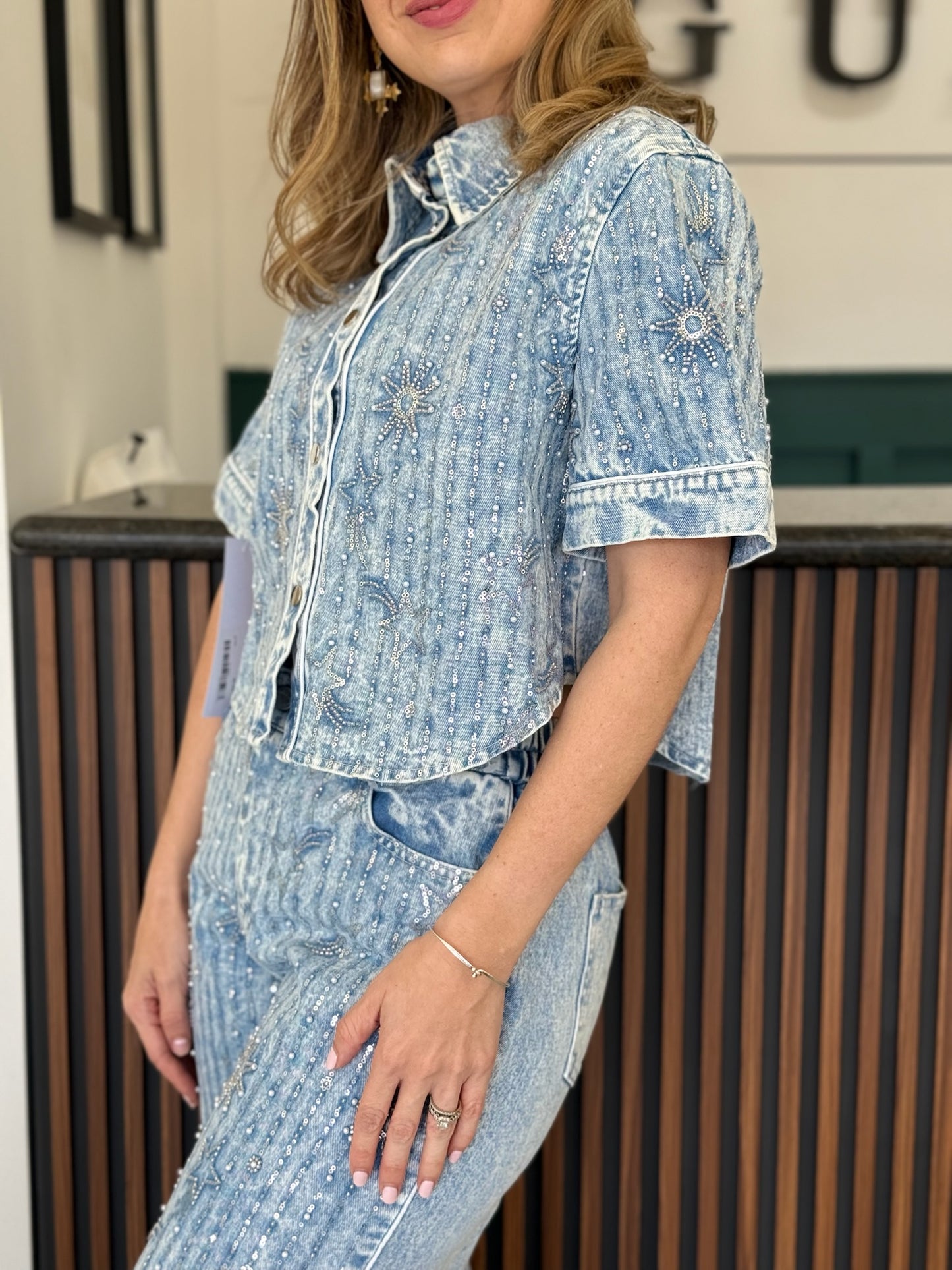 Conjunto Denim Bordado