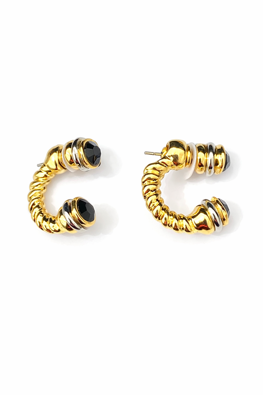 Aretes Aro Noir Twist