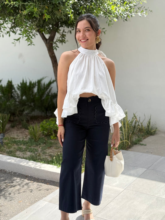 Pantalon capri navy