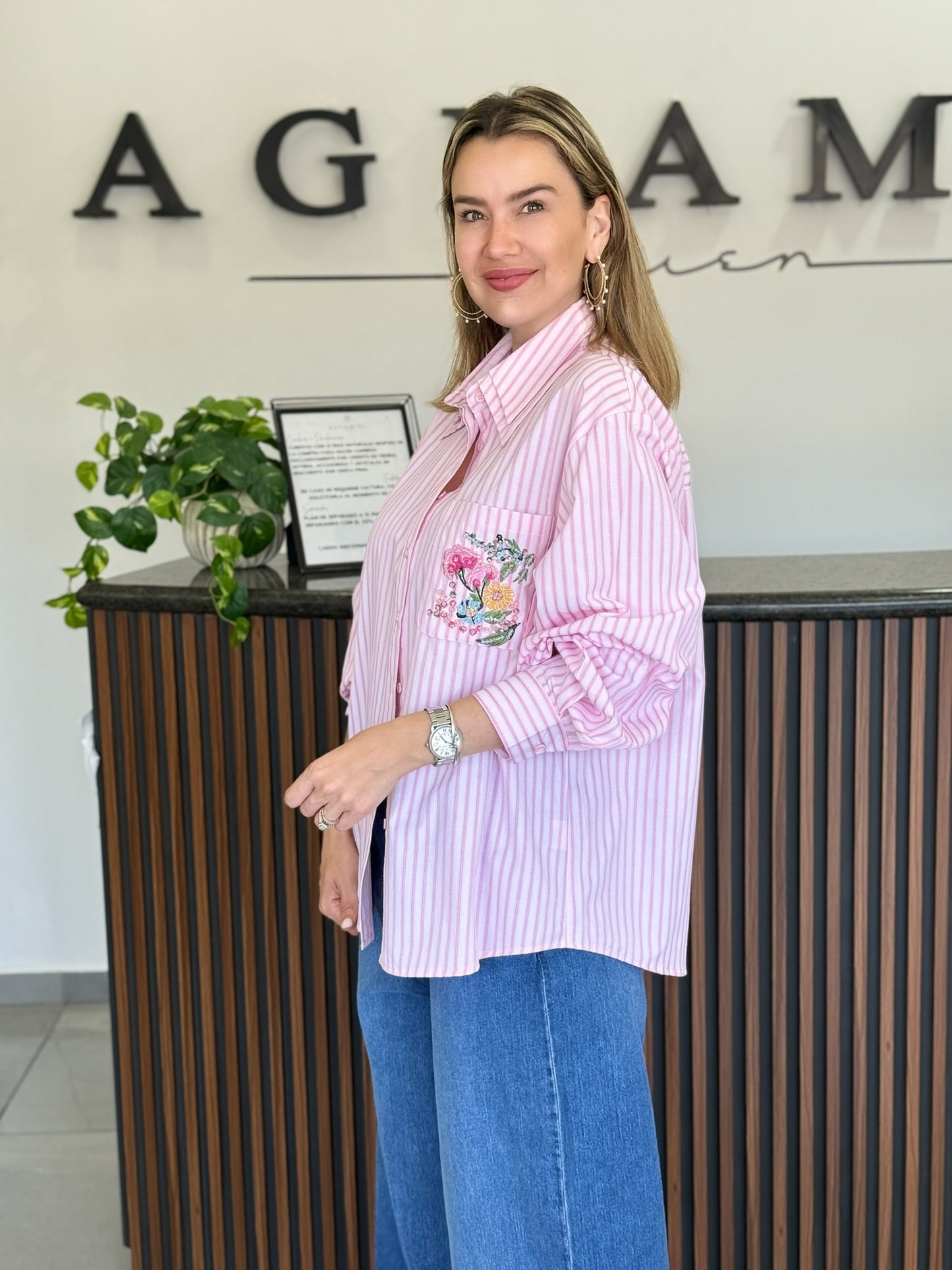 Blusa rayas rosa