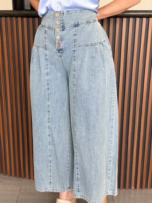 Pantalón Denim Button