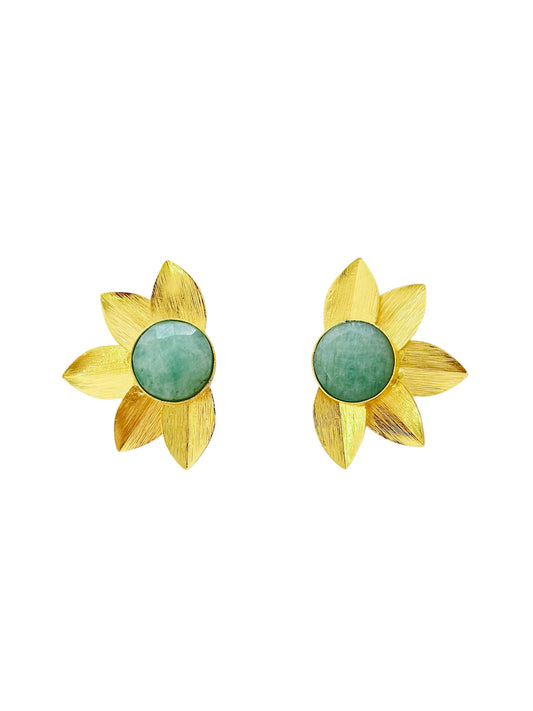 Aretes Flor Bronceada