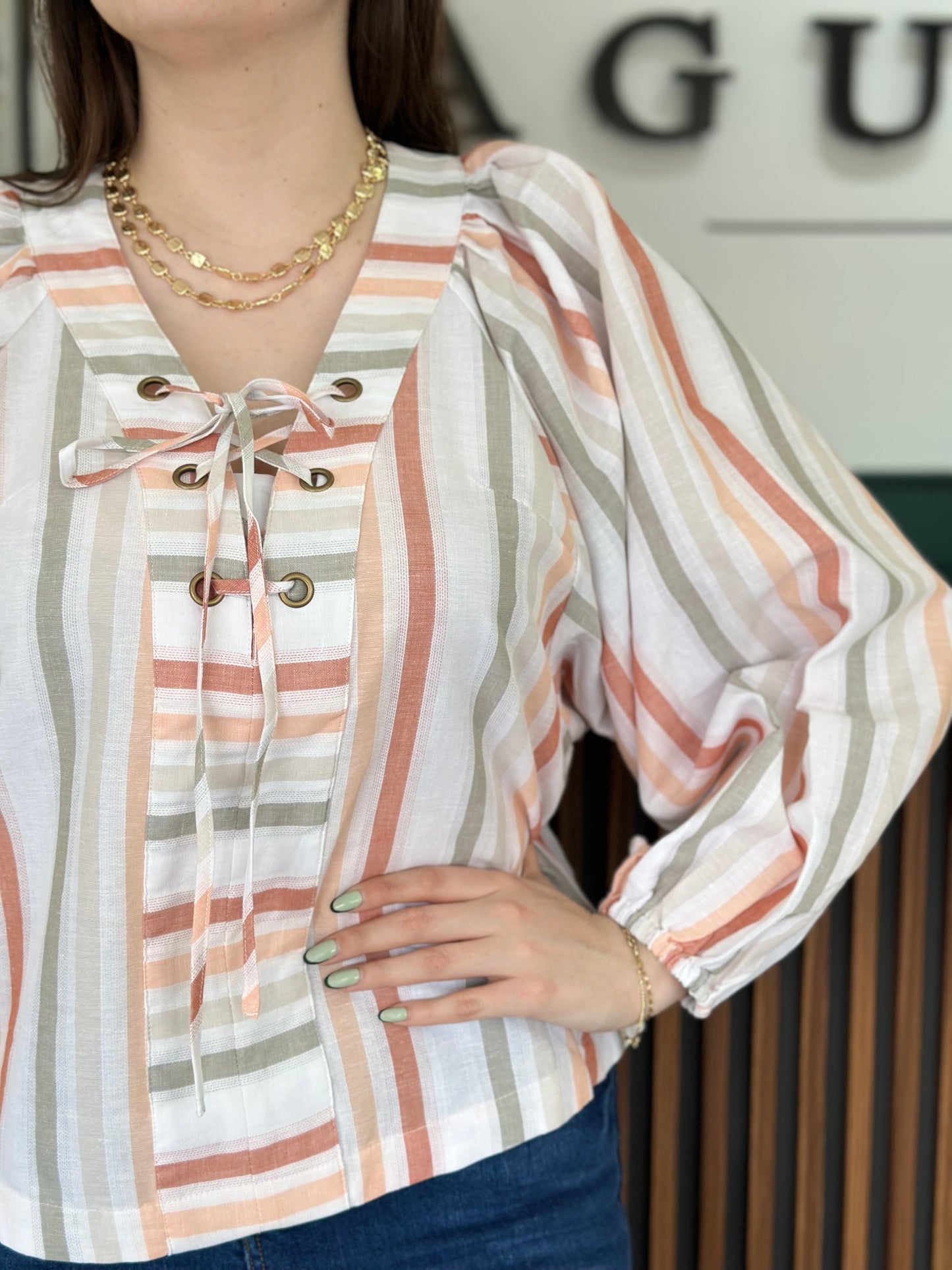 Blusa Rayas Mangas