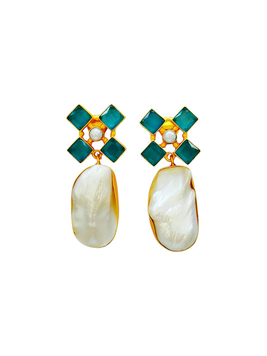 Aretes cuadro de mar