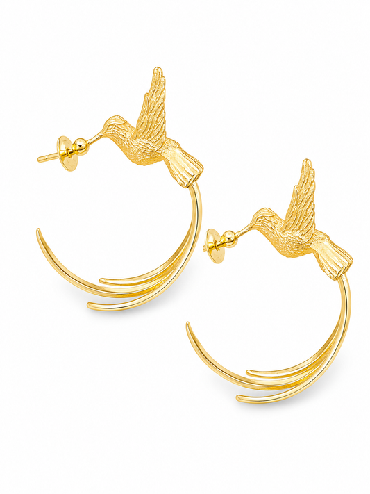Aretes Colibrí Dorado