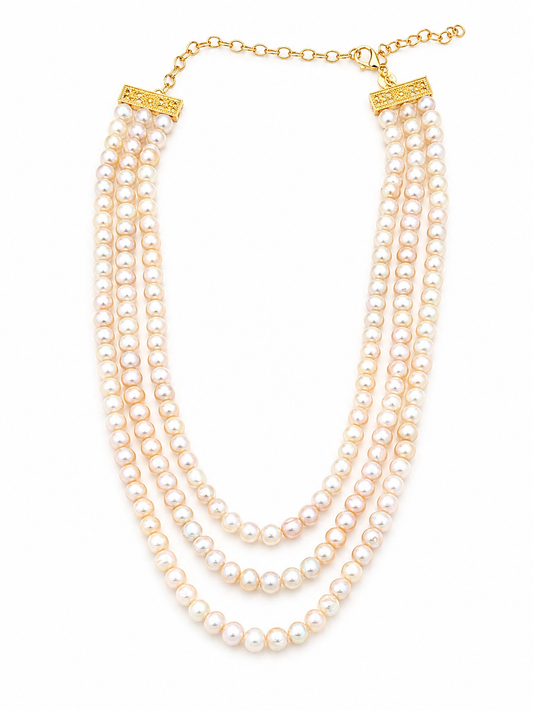 Collar Perlas Clásico Multicapa