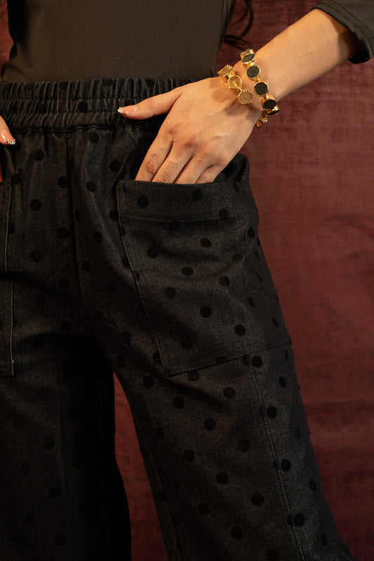 Pantalon negro puntos velvet