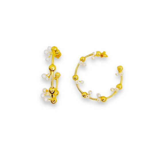 Aretes Pearl Hoops
