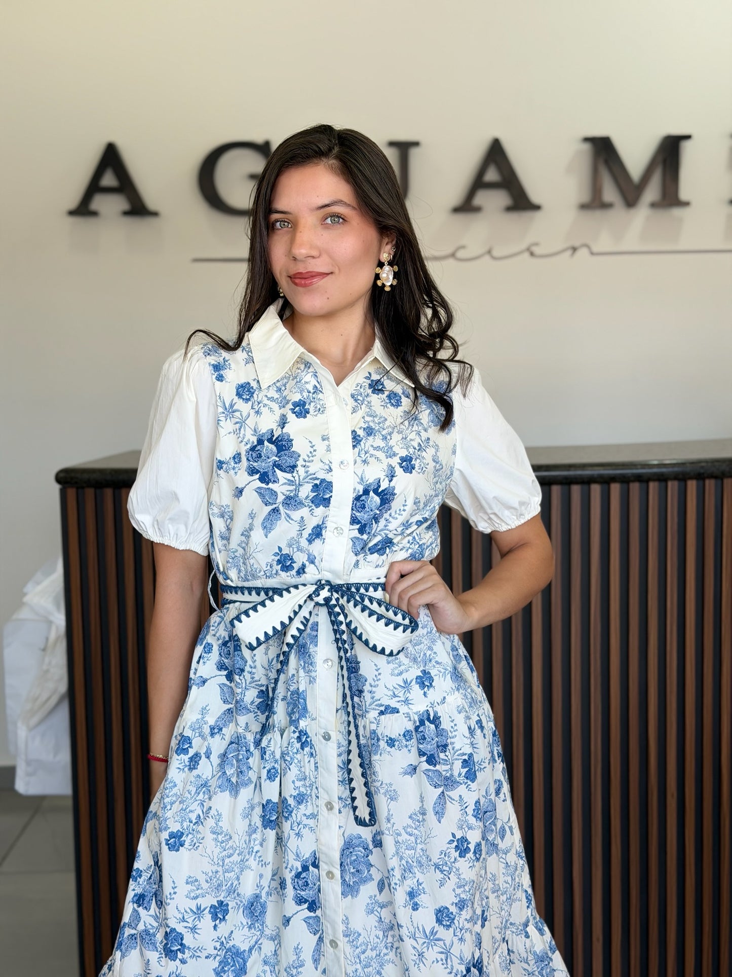 Vestido blue flowers