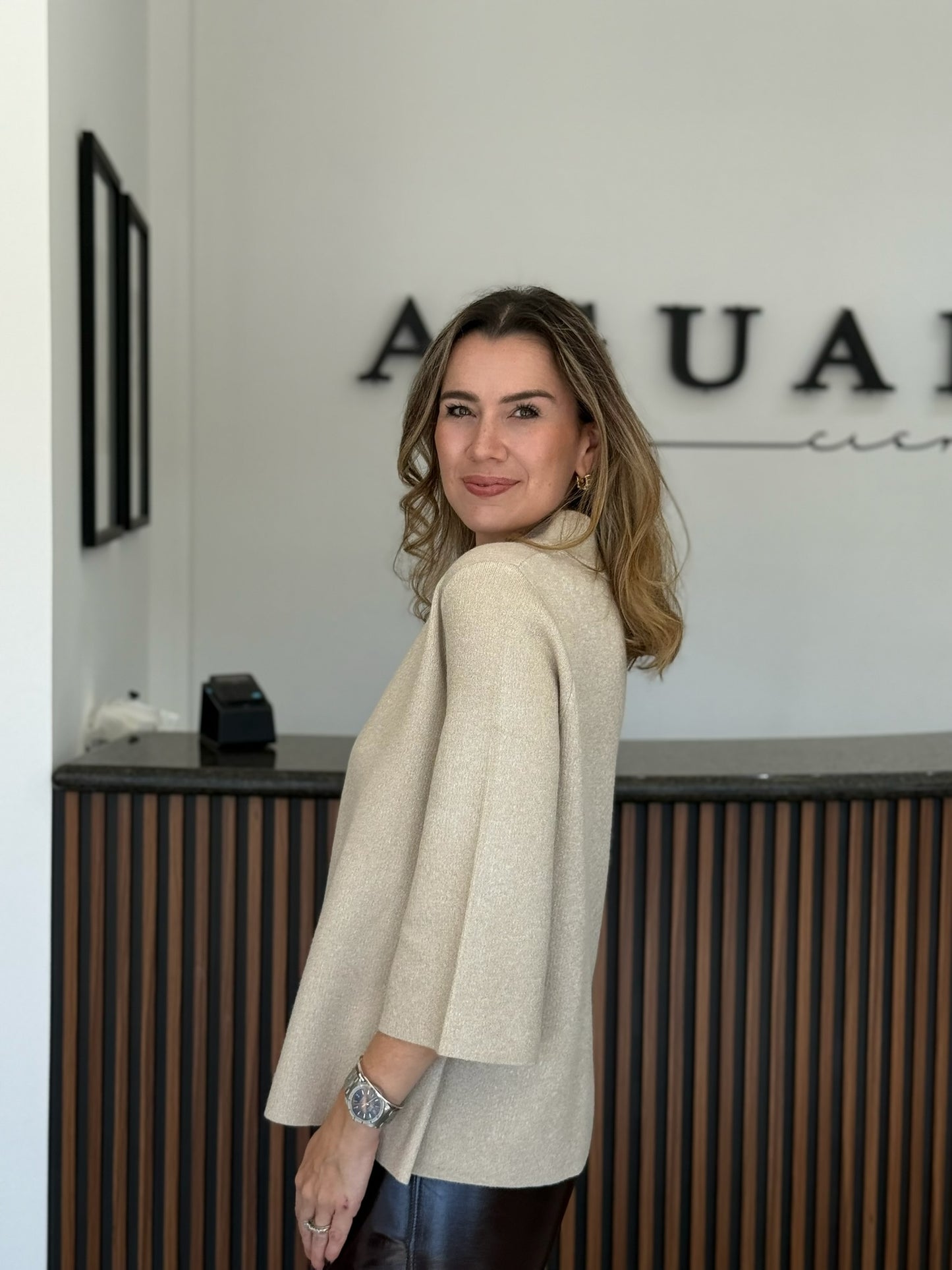 Suéter Cream Gold Metalizado