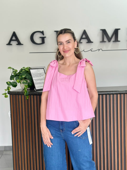 Blusa moños pink