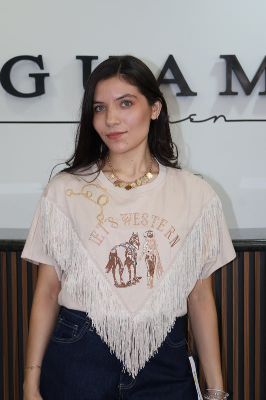 Blusa western flecos