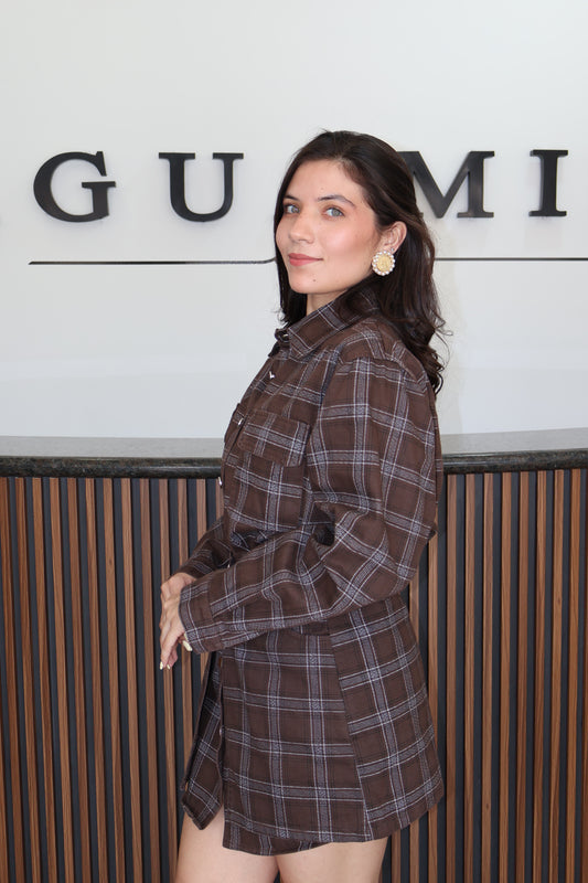 Jumper cuadros cafe