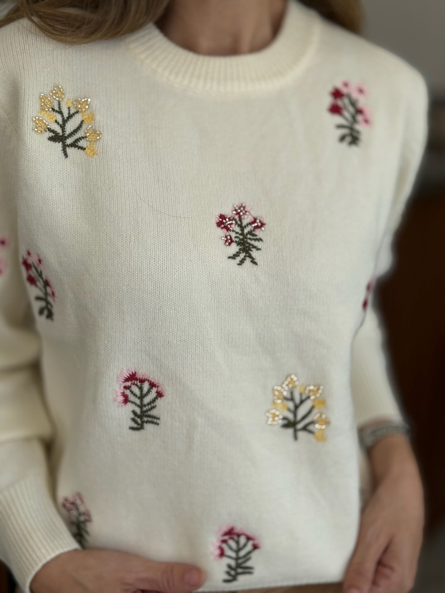 Suéter Ivory Mix Bordado