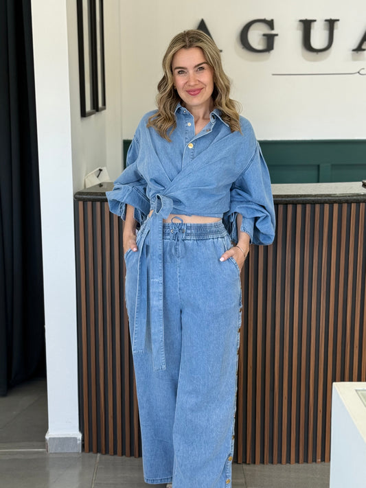 Set Denim Cruzado Botones