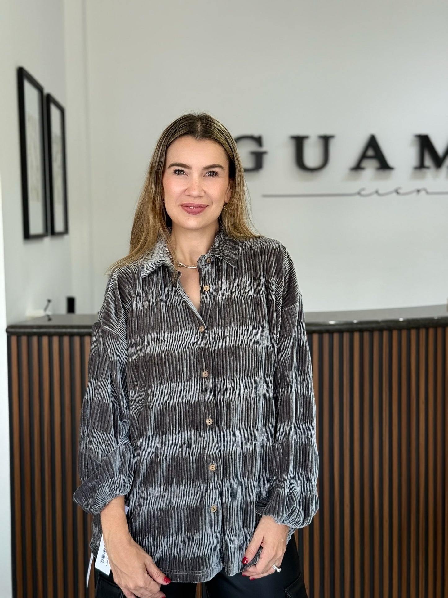 Blusa terciopelo fruncido