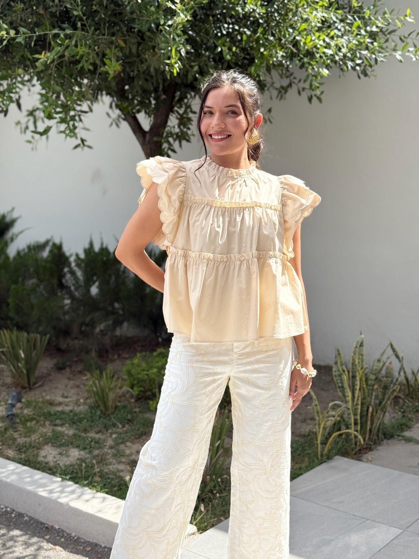 Pantalon blanco bolsos