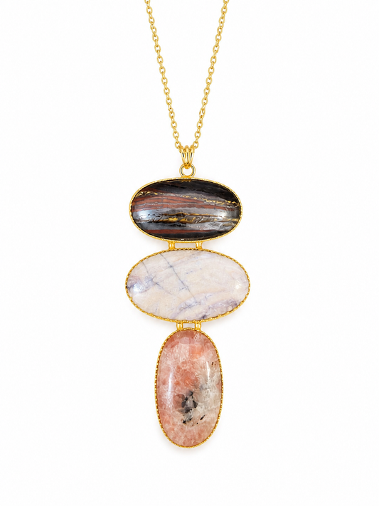 Collar Triple Stone Bold