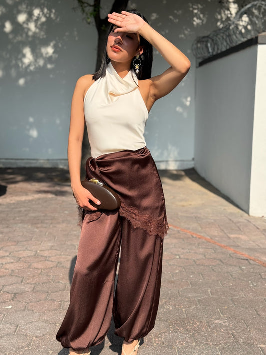 Pantalón Draped Chocolate