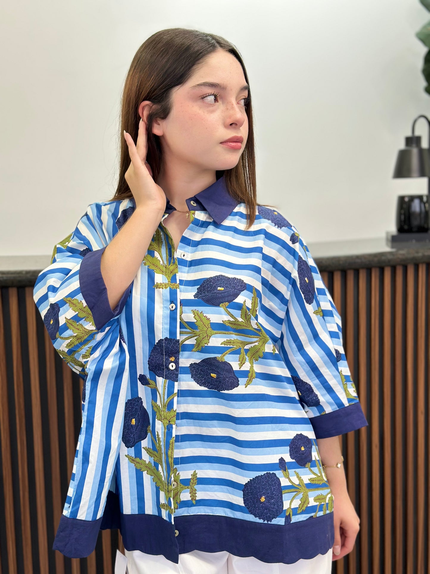 Blusa rayas azul
