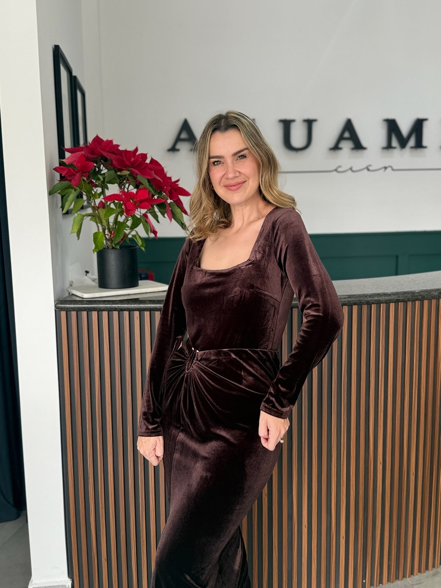 Conjunto cafe velvet