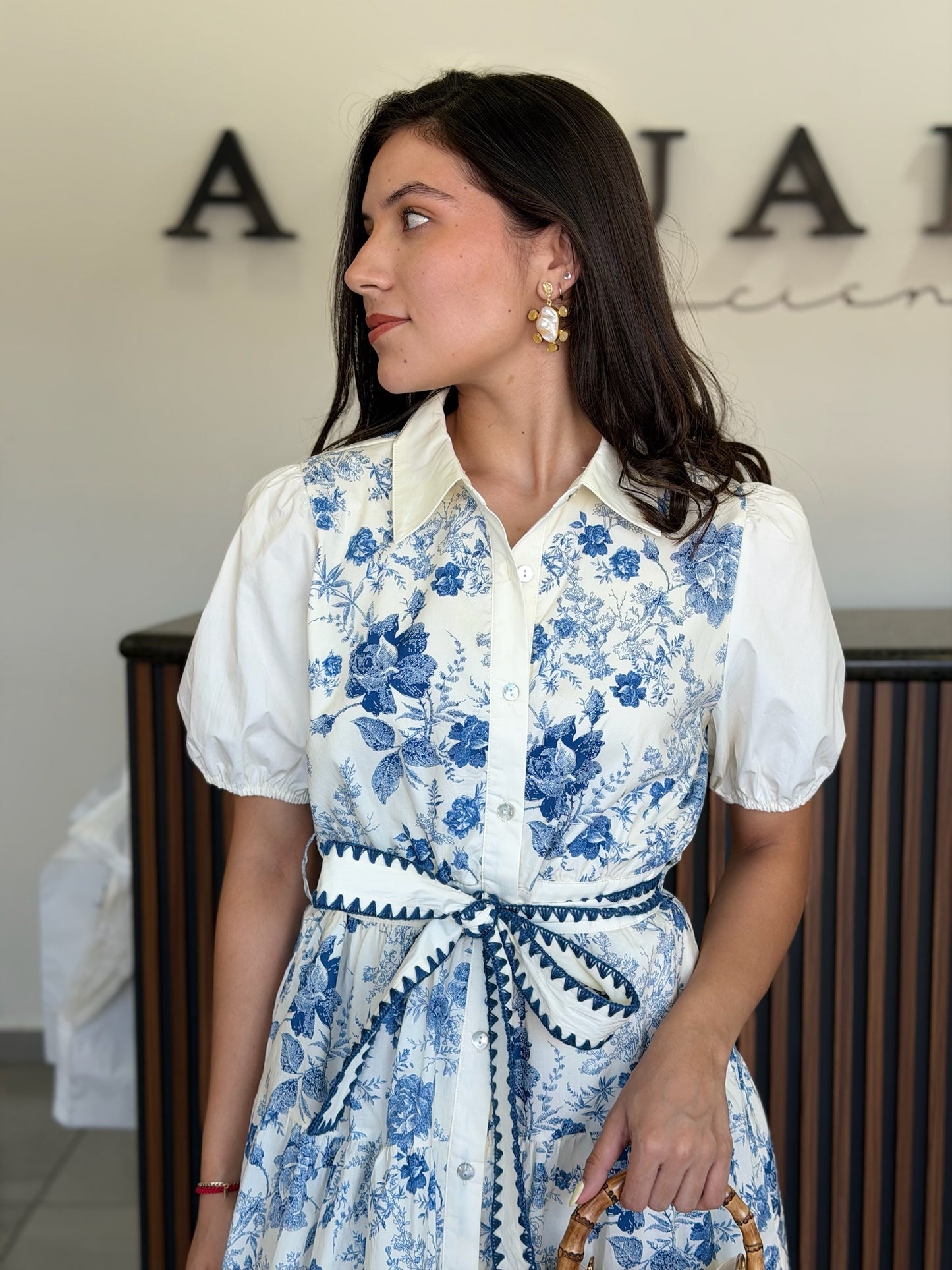 Vestido blue flowers