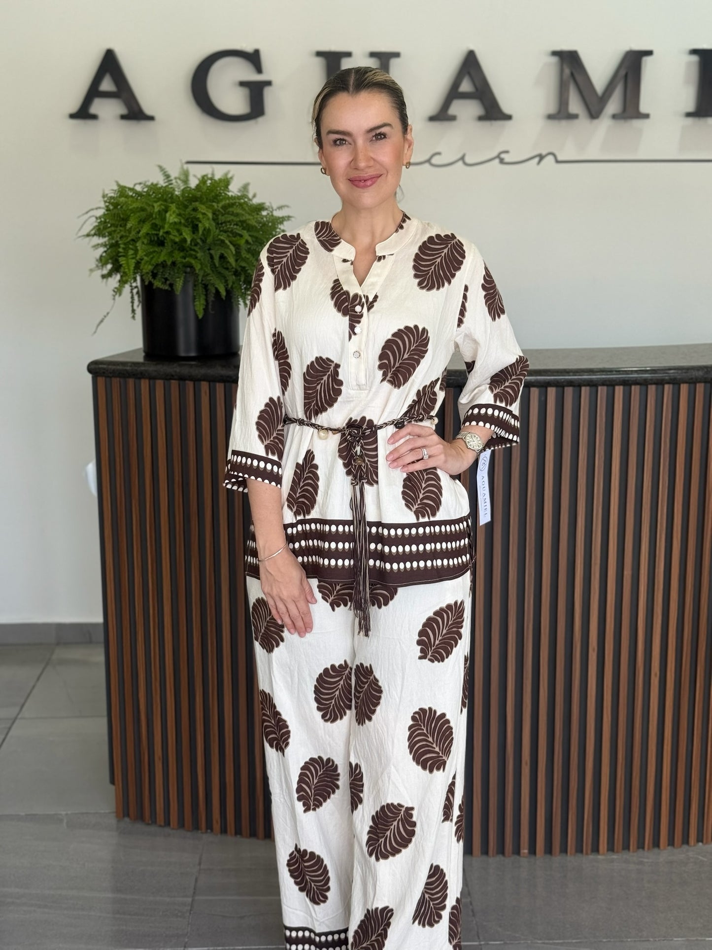 Conjunto Leaf Print