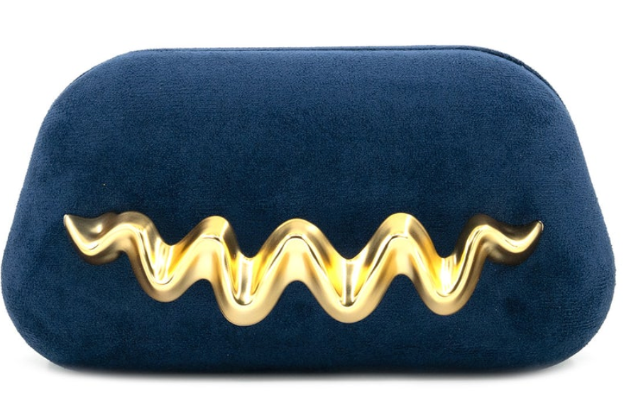 Midnight Blue Wave Clutch