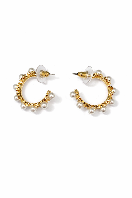 Aretes Aro Perlas Delicate