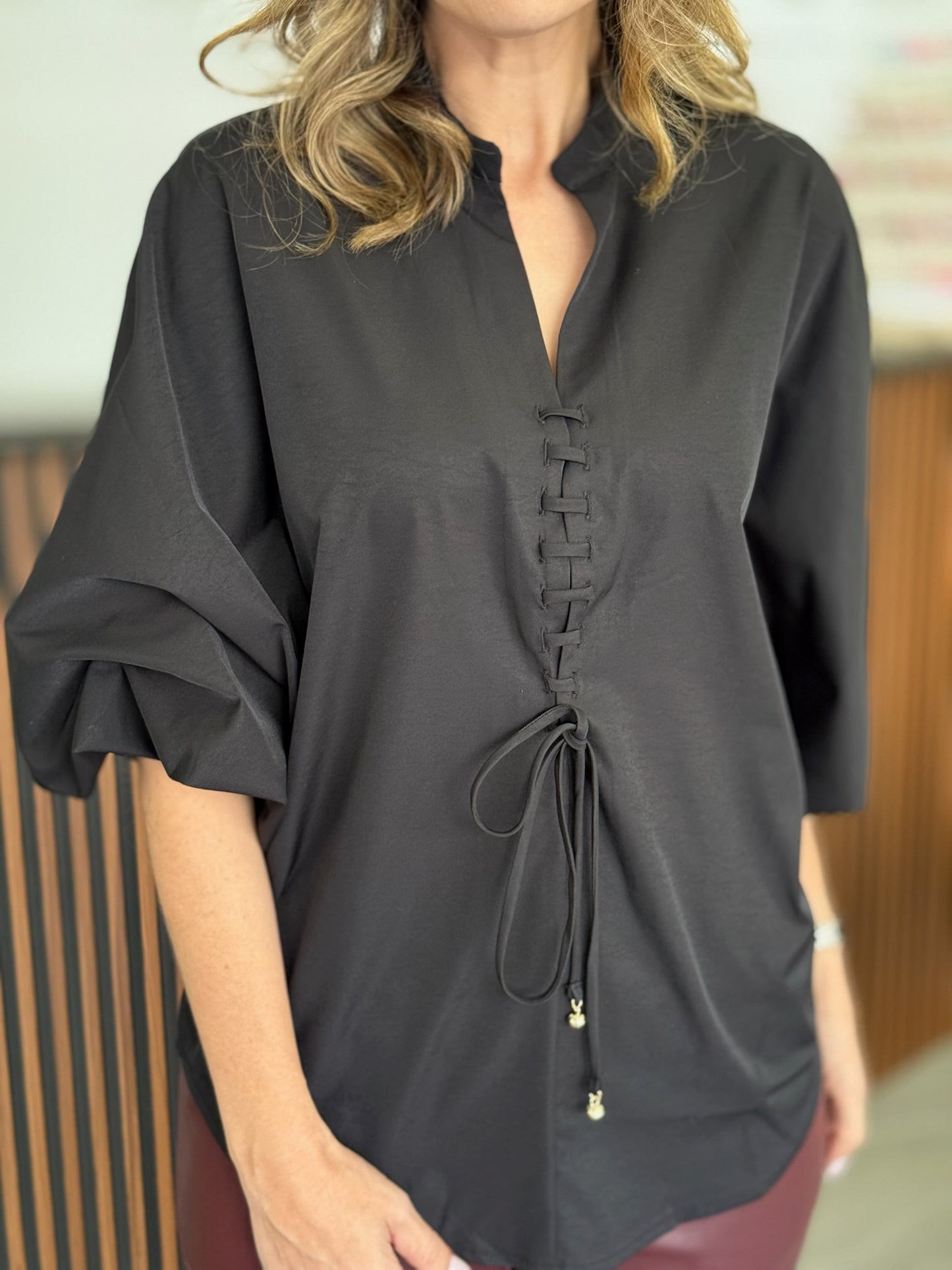 Blusa negra long sleeve top