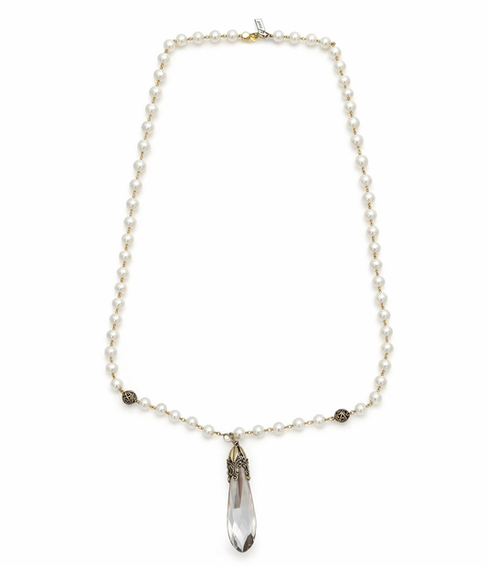 Collar Perlas Cristal Colgante