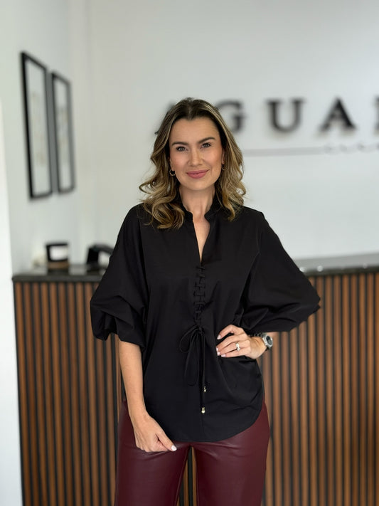 Blusa negra long sleeve top
