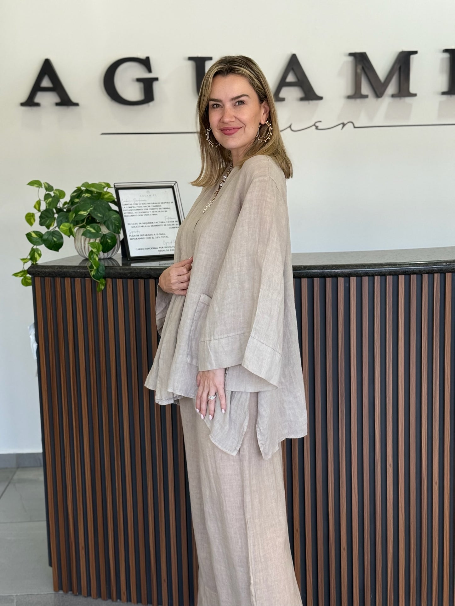 Conjunto pantalones y kimono