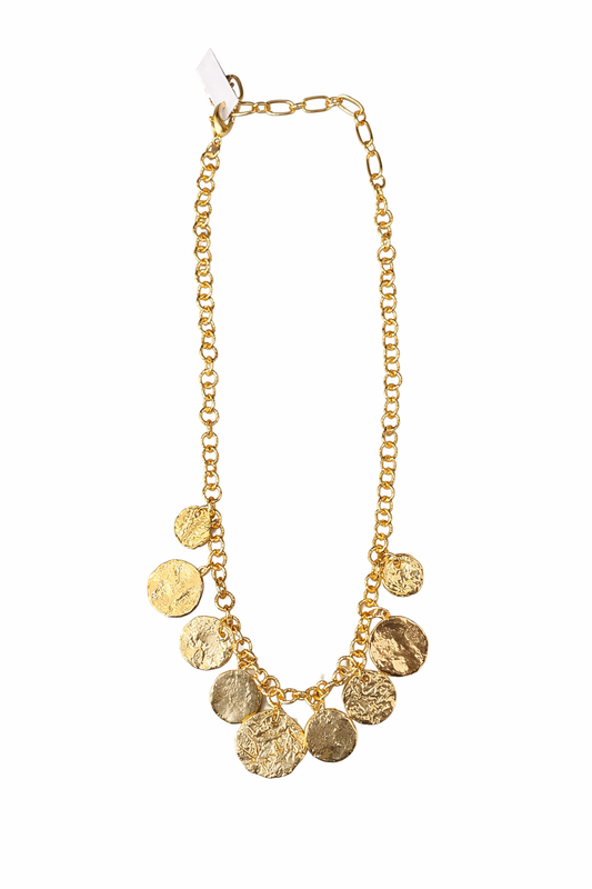 Collar Monedas Doradas Texturizadas