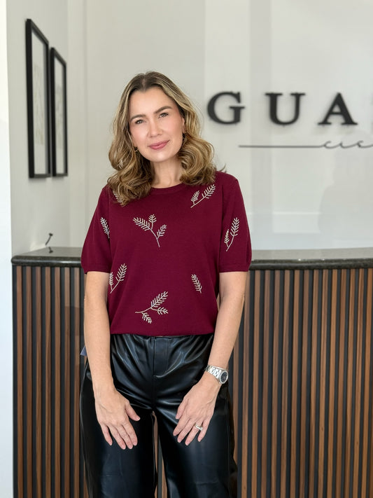 Top vino detalles hojas