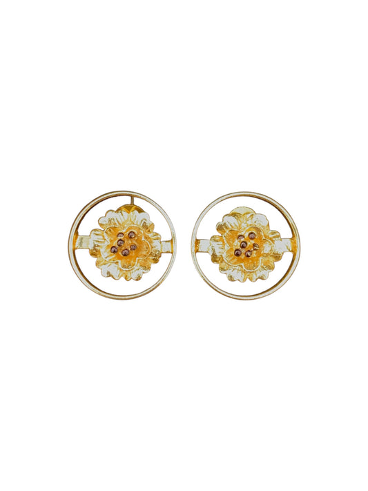 Aretes Flor Dorada Vintage