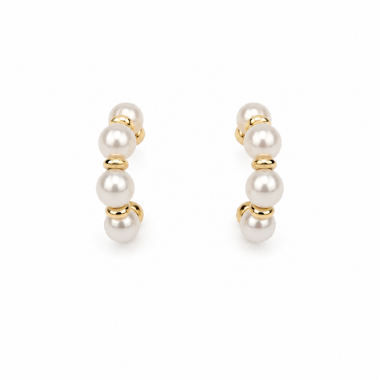 Aretes Pearl Hoops