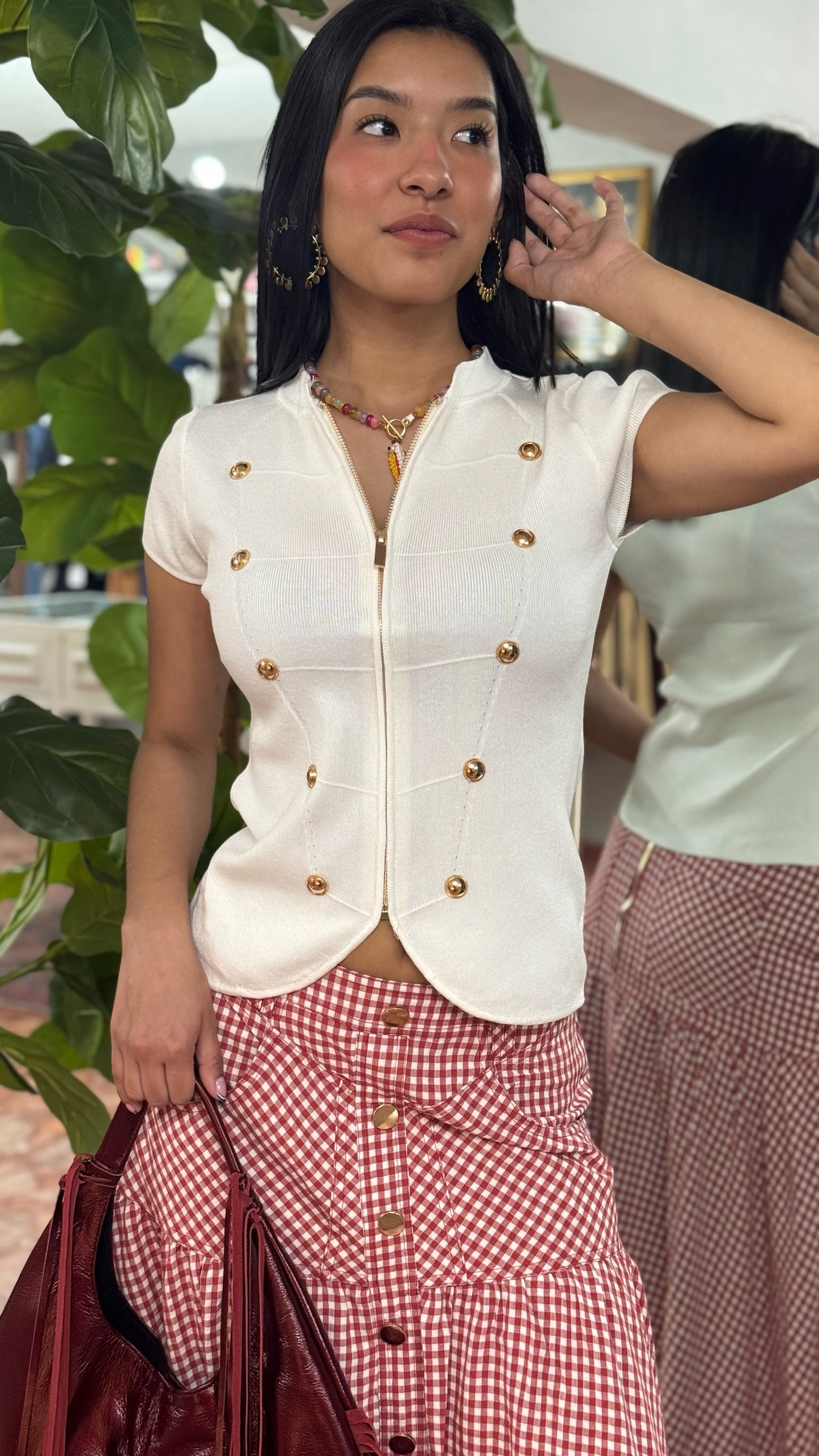 Golden Charm Knit Top