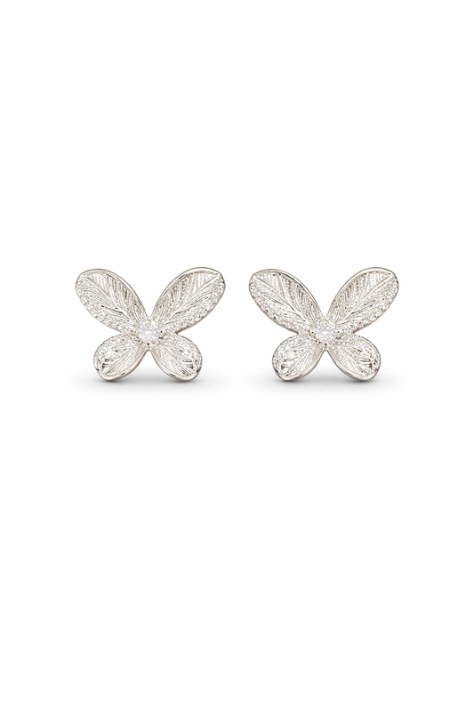Aretes Mariposa Plateada