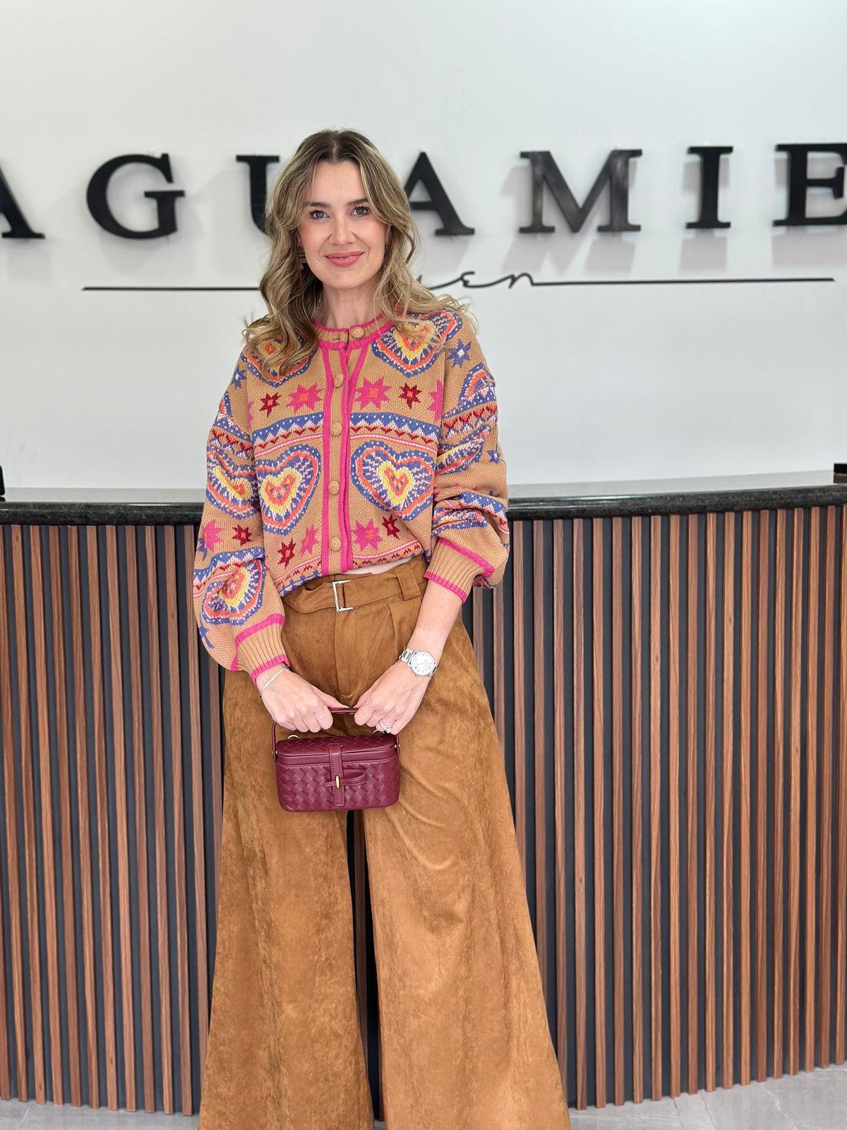 Pantalon campana camel